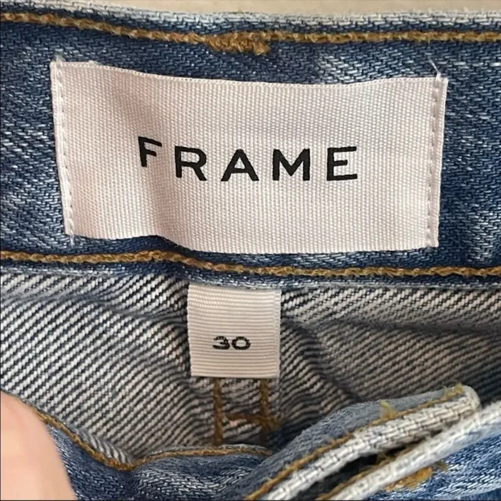 FRAME NWT Le Ultra Baggy Lomond Slash Denim Shorts Size 30
